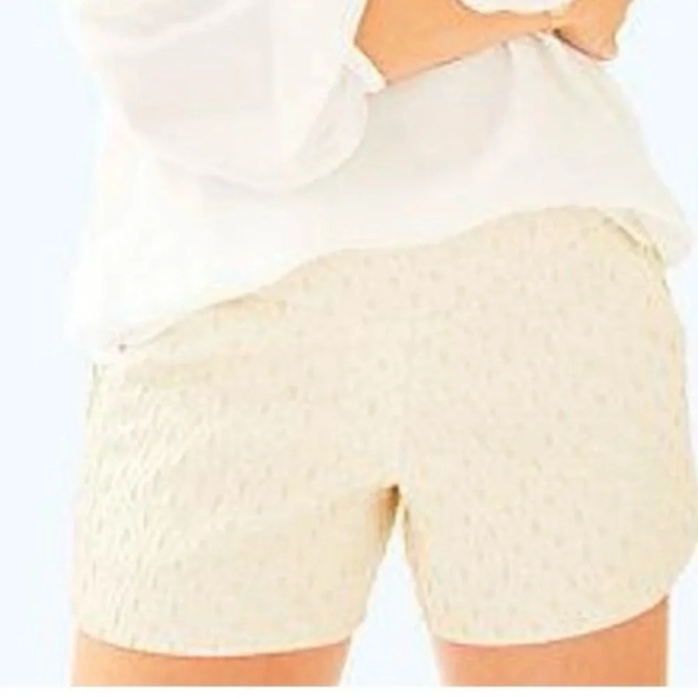 Lilly Pulitzer MAKENNA COCKTAIL SHORT GOLD METALLIC DOTTED JACQUARD